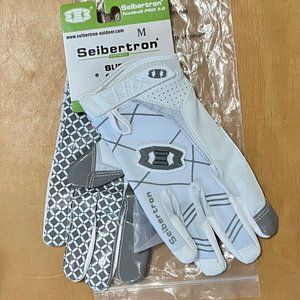 Seibertron Pro 3.0 Elite Super Grip Football Receiver Gloves White Medium